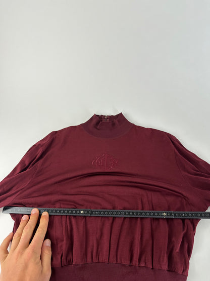 Vintage Dior Silk Turtleneck Sweater Y2K Burgundy
