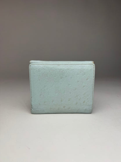 Vintage Gianni Versace Ostrich Leather Wallet light Blue