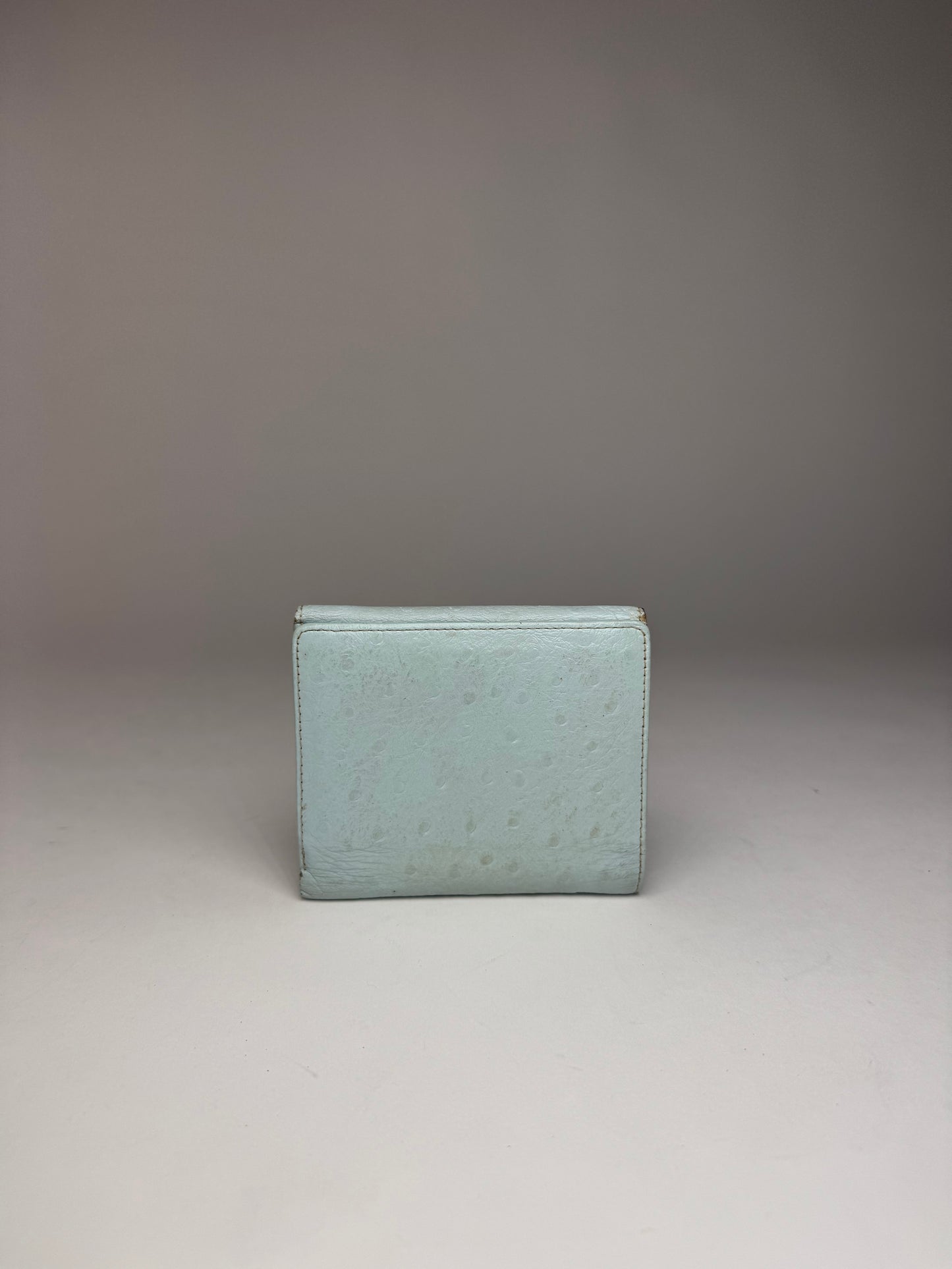 Vintage Gianni Versace Ostrich Leather Wallet light Blue