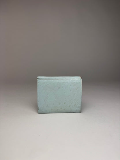 Vintage Gianni Versace Ostrich Leather Wallet light Blue