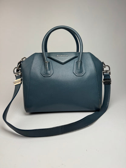 Sac vintage en cuir Givenchy Antigona bleu