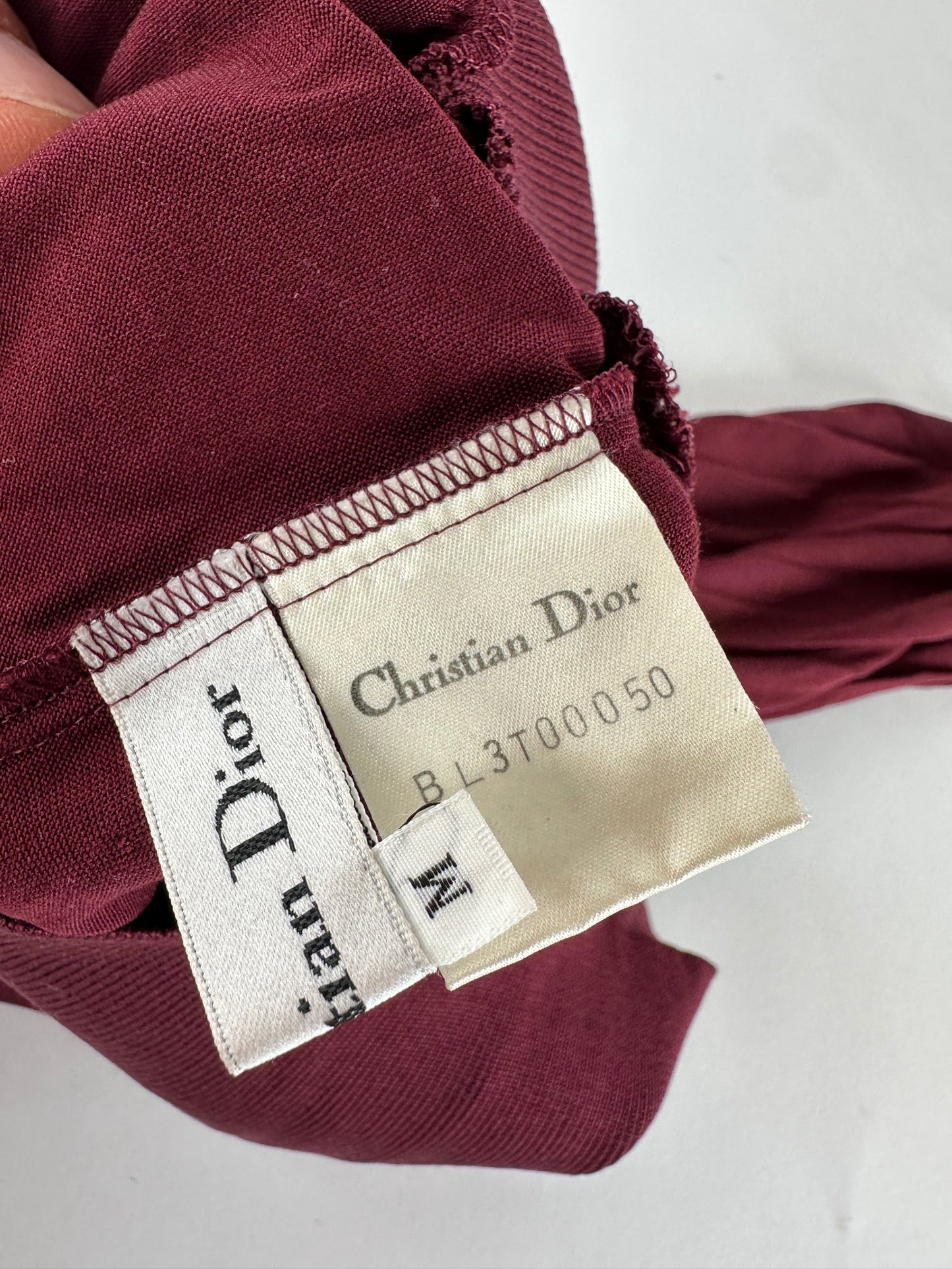 Vintage Dior Silk Turtleneck Sweater Y2K Burgundy