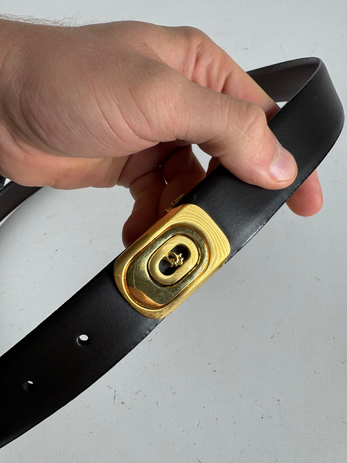 Vintage Dior Reversible Leather Belt Set Unisex