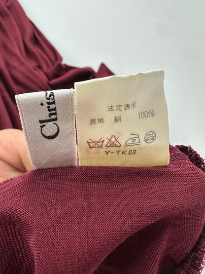 Vintage Dior Silk Turtleneck Sweater Y2K Burgundy