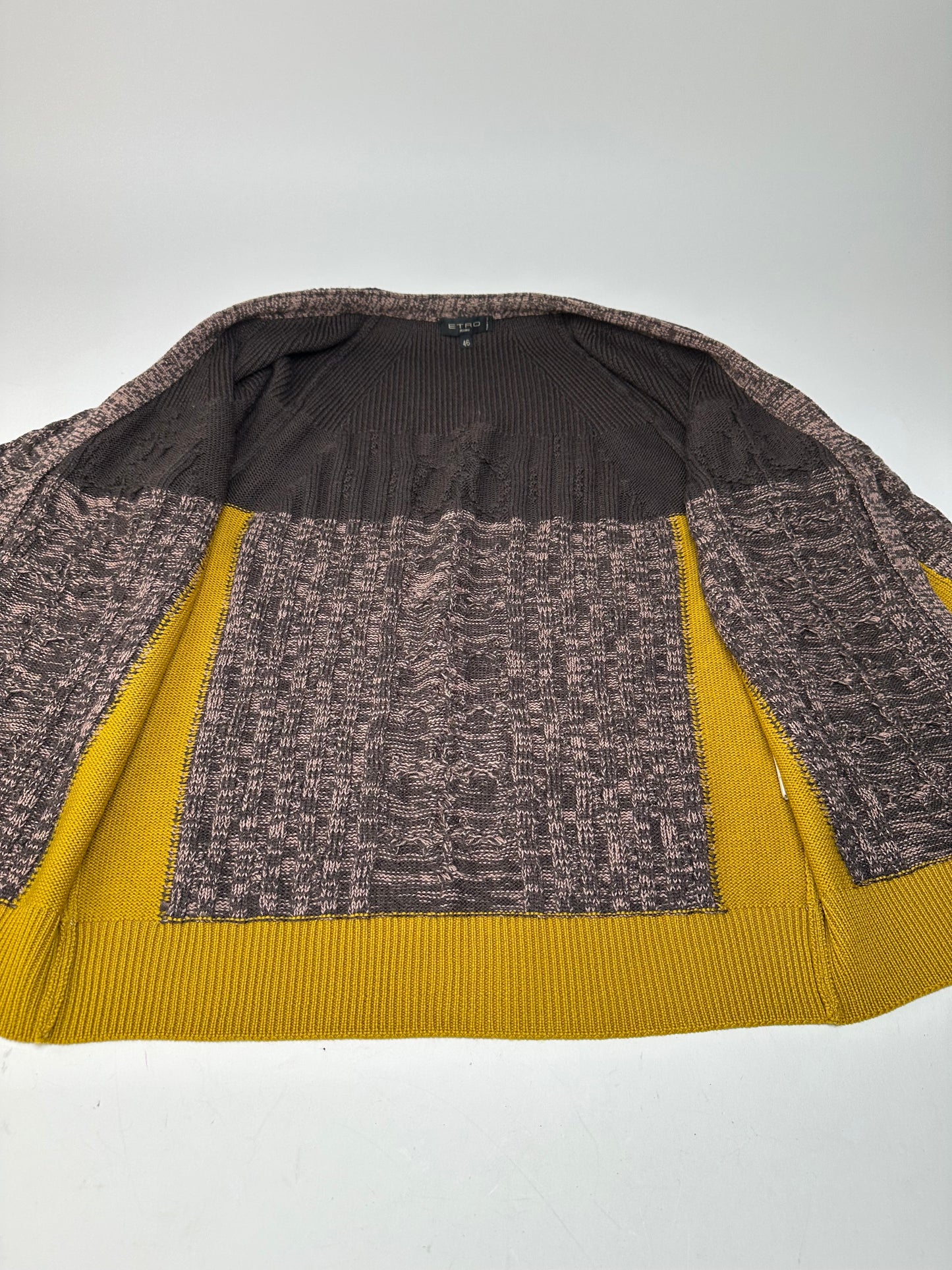 Vintage Etro Cardigan Brown Yellow M