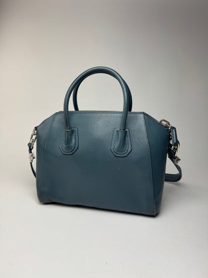 Sac vintage en cuir Givenchy Antigona bleu