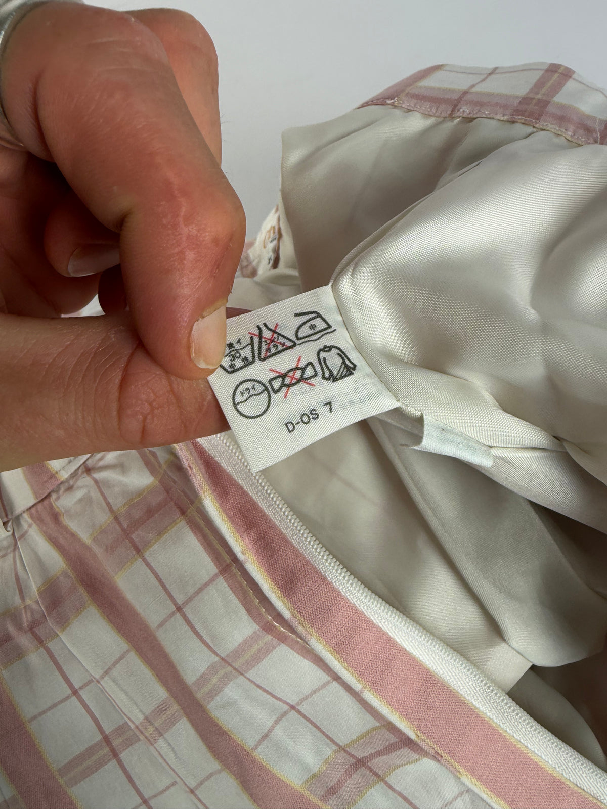 Vintage Chloe Plaid Trousers White Pink Yellow XS