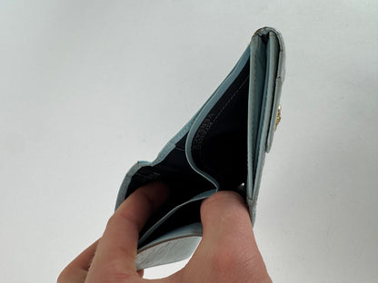 Vintage Gianni Versace Ostrich Leather Wallet light Blue