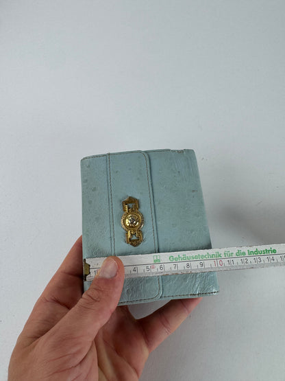 Vintage Gianni Versace Ostrich Leather Wallet light Blue