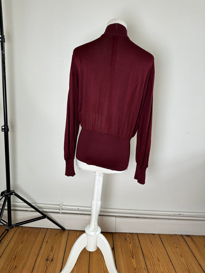 Vintage Dior Silk Turtleneck Sweater Y2K Burgundy