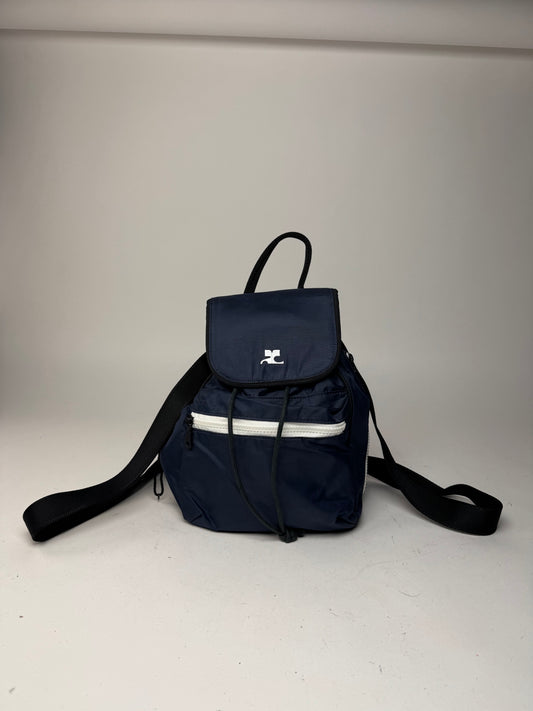 Vintage Courreges Polyester Backpack Navy Black