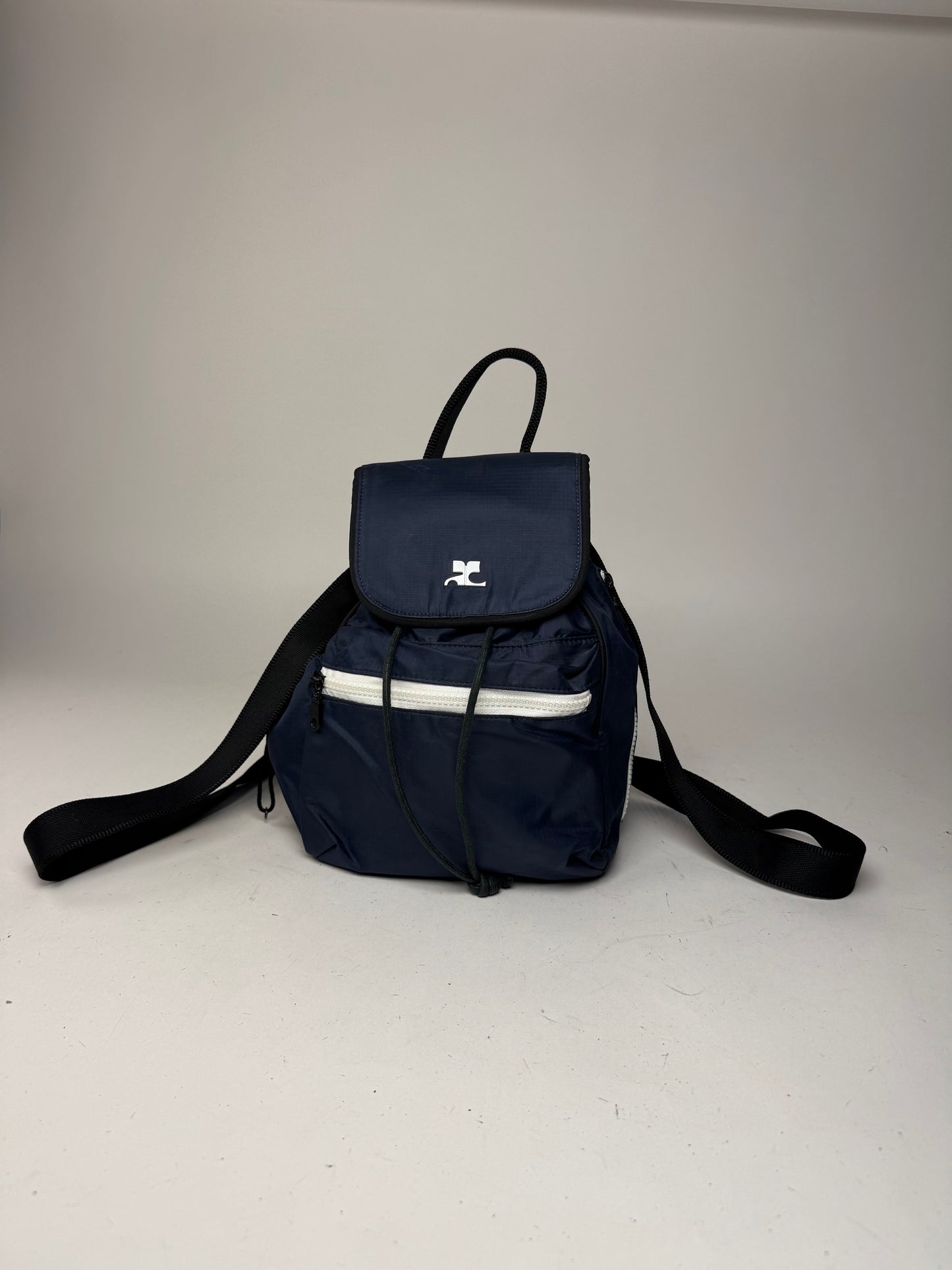 Vintage Courreges Polyester Backpack Navy Black