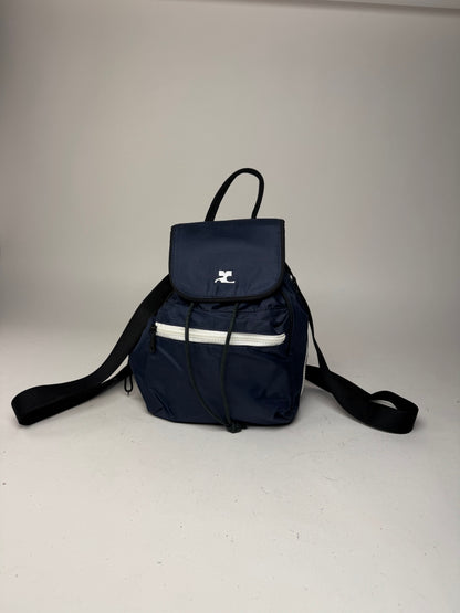 Vintage Courreges Polyester Backpack Navy Black