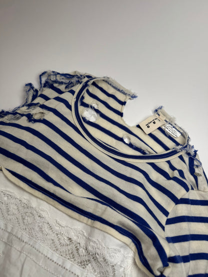 Vintage Comme Des Garcos Avantgarde Striped Top Navy White M