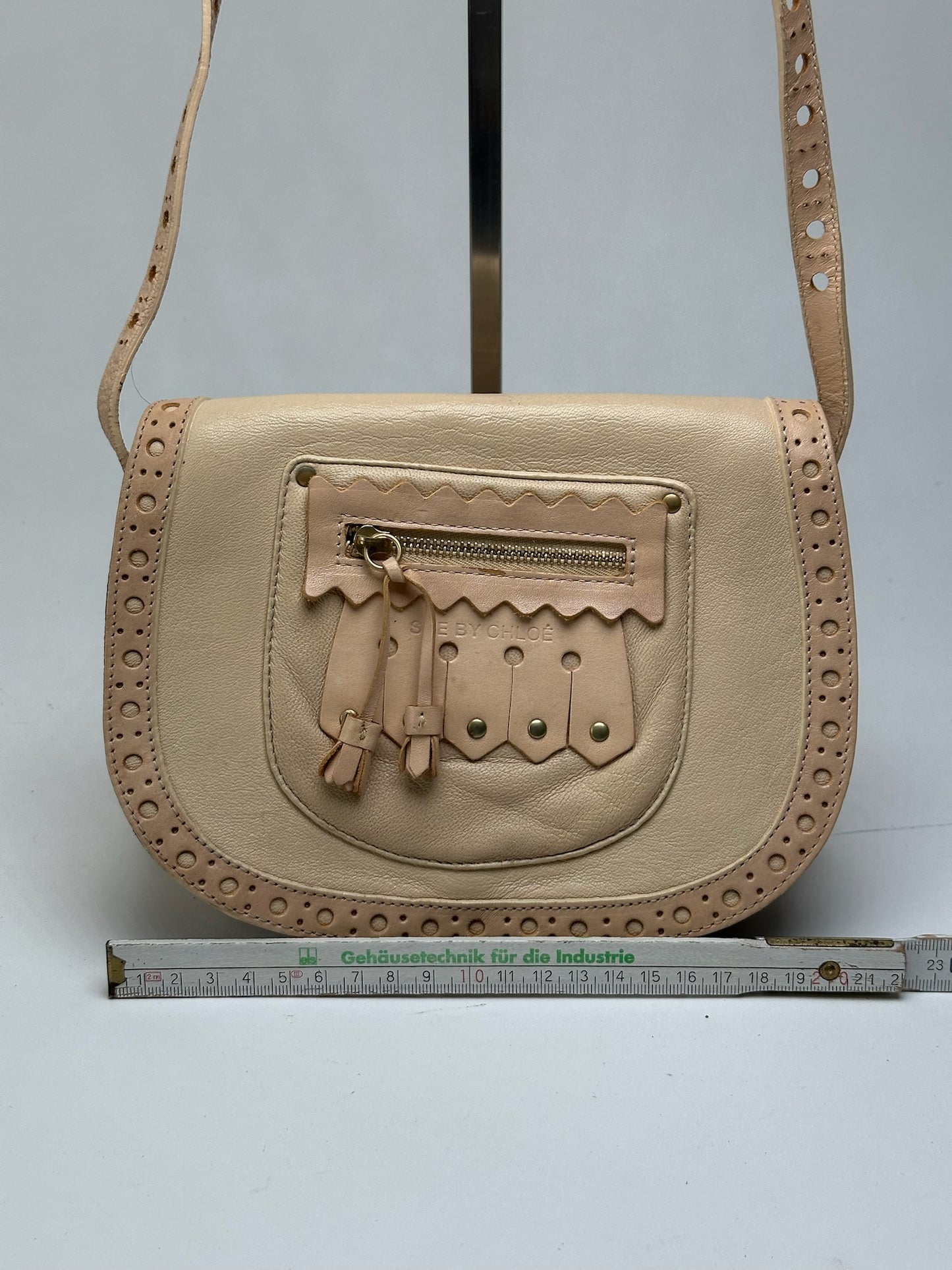 Sac vintage en cuir Chloé beige