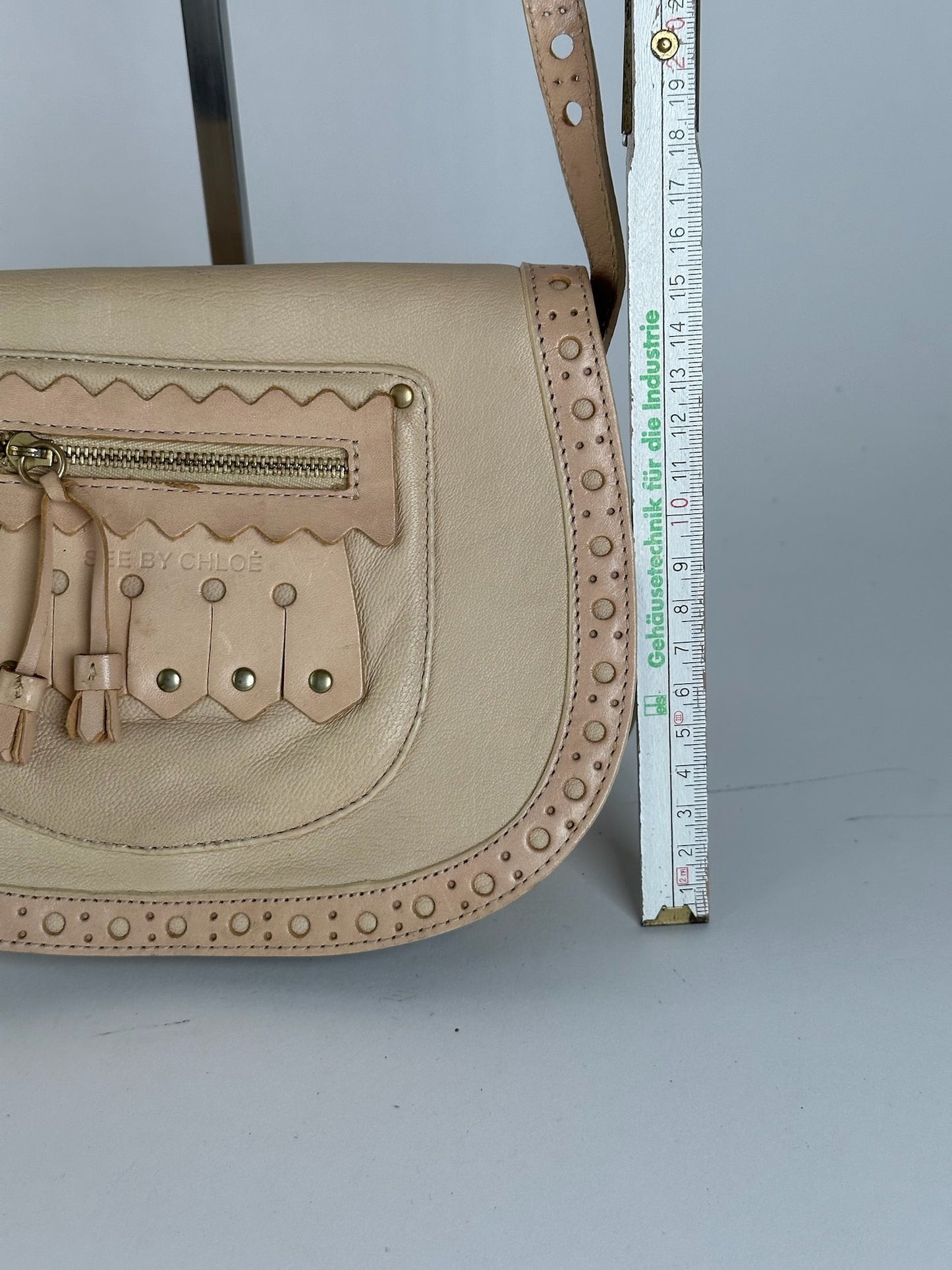 Sac vintage en cuir Chloé beige