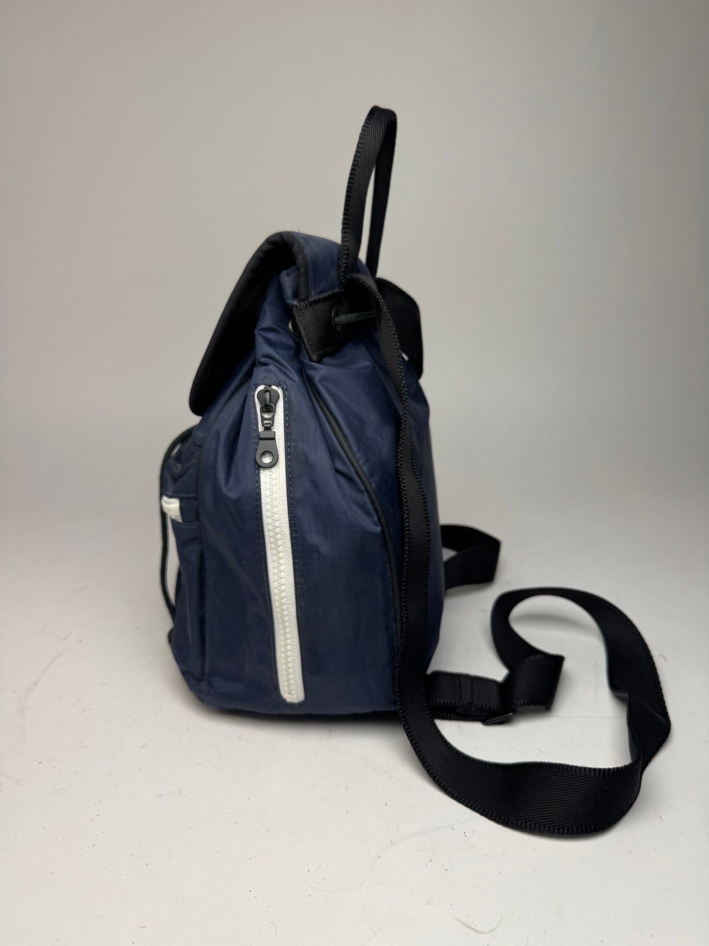 Vintage Courreges Polyester Backpack Navy Black