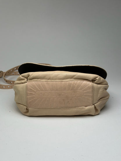 Sac vintage en cuir Chloé beige