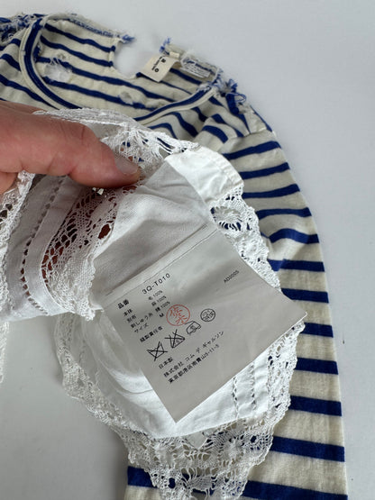 Vintage Comme Des Garcos Avantgarde Striped Top Navy White M