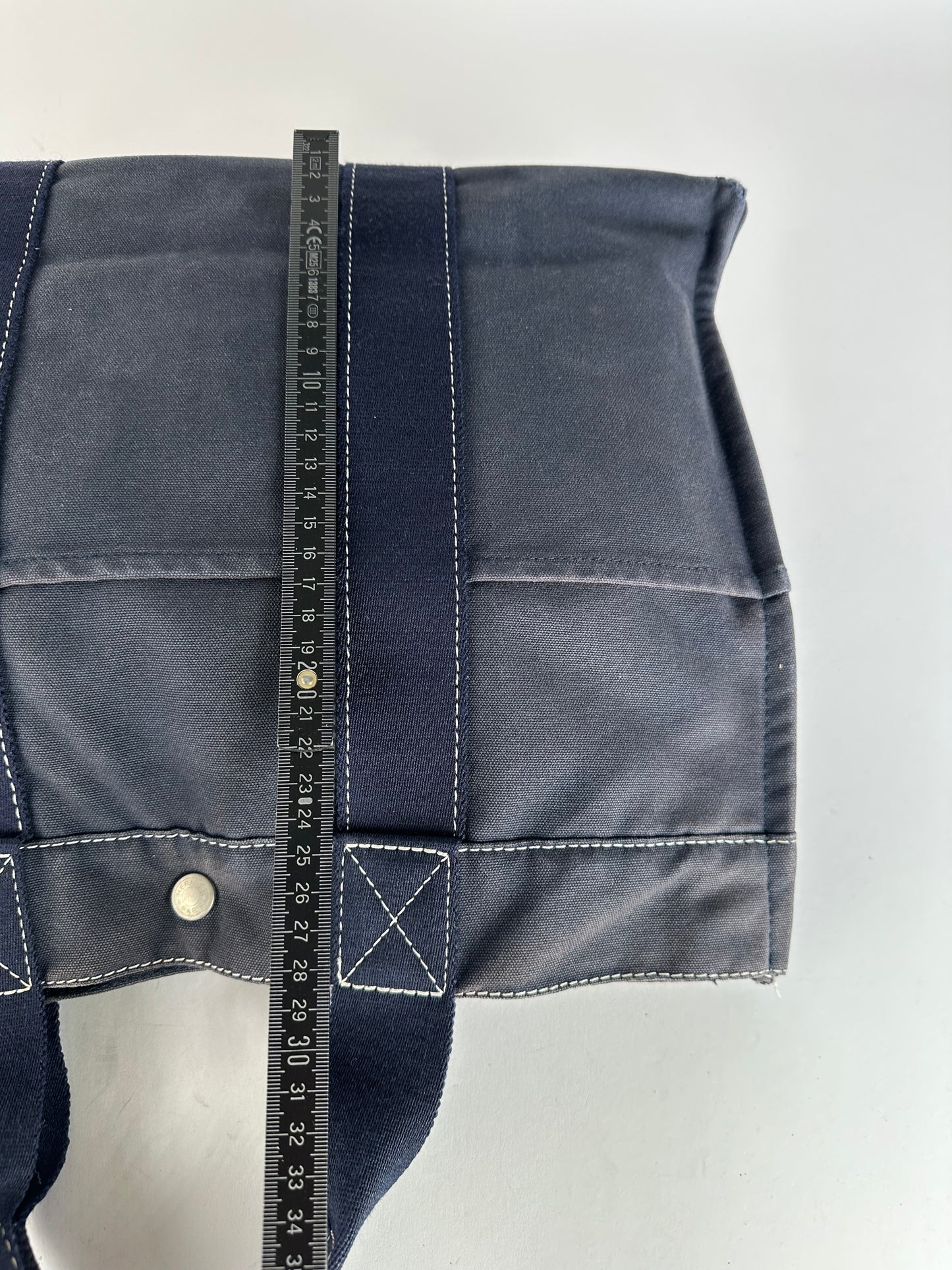 Vintage Hermes Canvas Tote Bag Navy