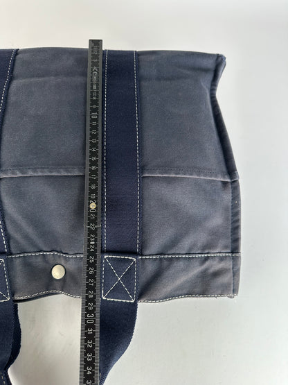 Vintage Hermes Canvas Tote Bag Navy