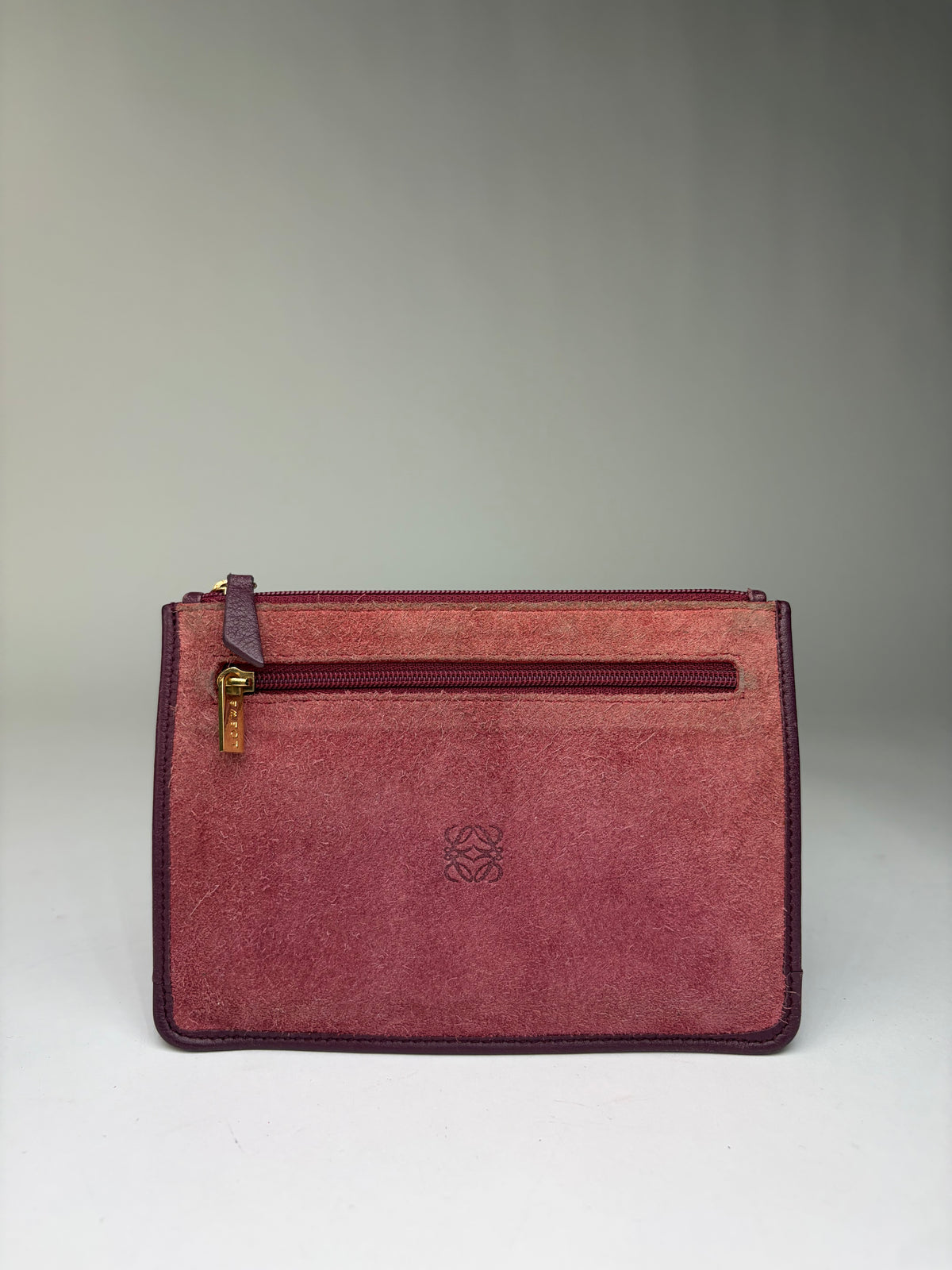 Vintage Loewe Zip-Around Wallet c. Late 1990s Burgundy Pink
