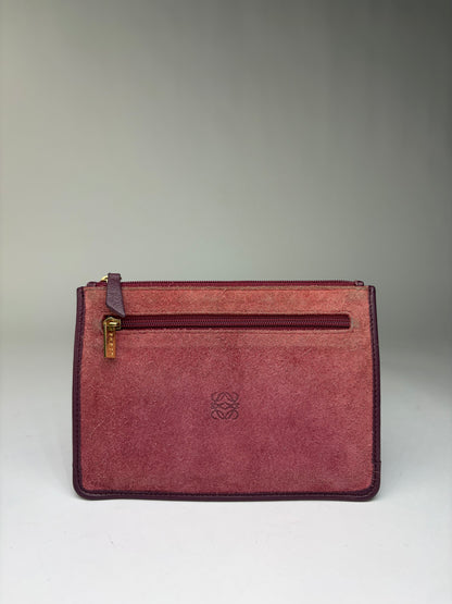 Vintage Loewe Zip-Around Wallet c. Late 1990s Burgundy Pink