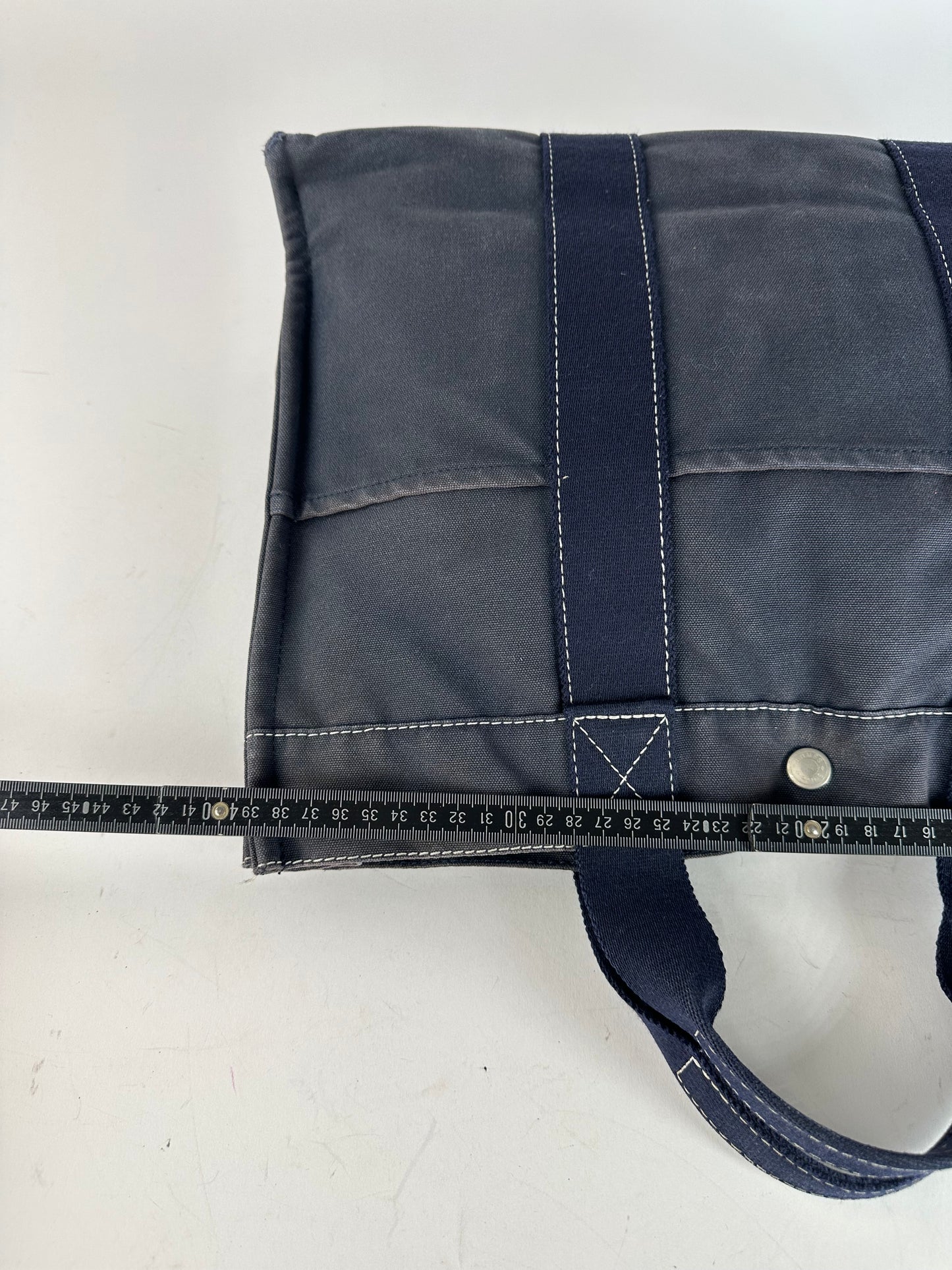 Vintage Hermes Canvas Tote Bag Navy
