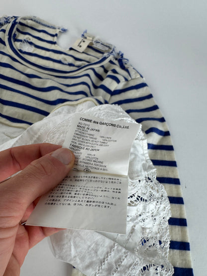 Vintage Comme Des Garcos Avantgarde Striped Top Navy White M