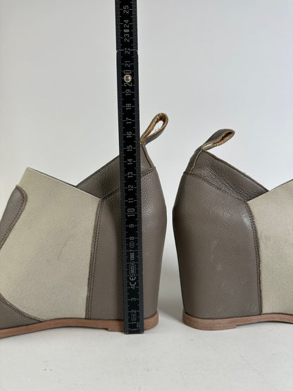 Vintage Madison Leather Heeled Sandals Beige Brown EU38