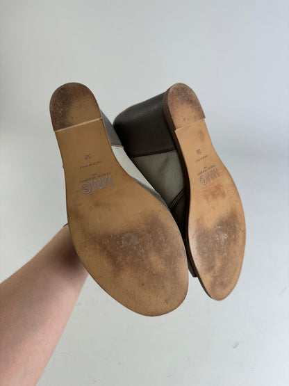 Vintage Madison Leather Heeled Sandals Beige Brown EU38