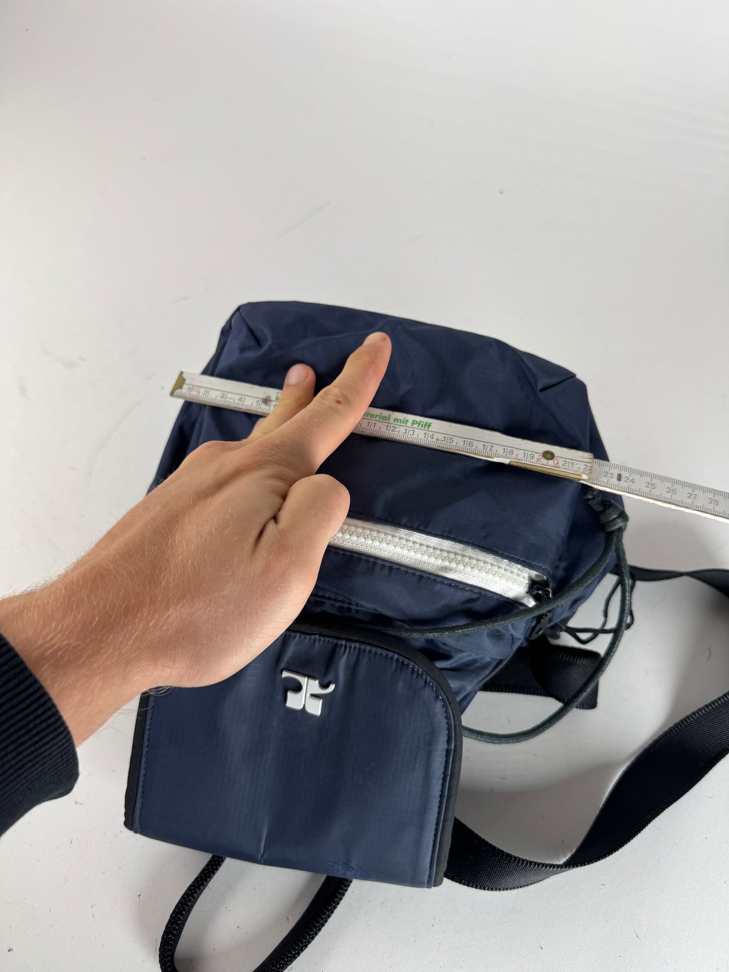 Vintage Courreges Polyester Backpack Navy Black