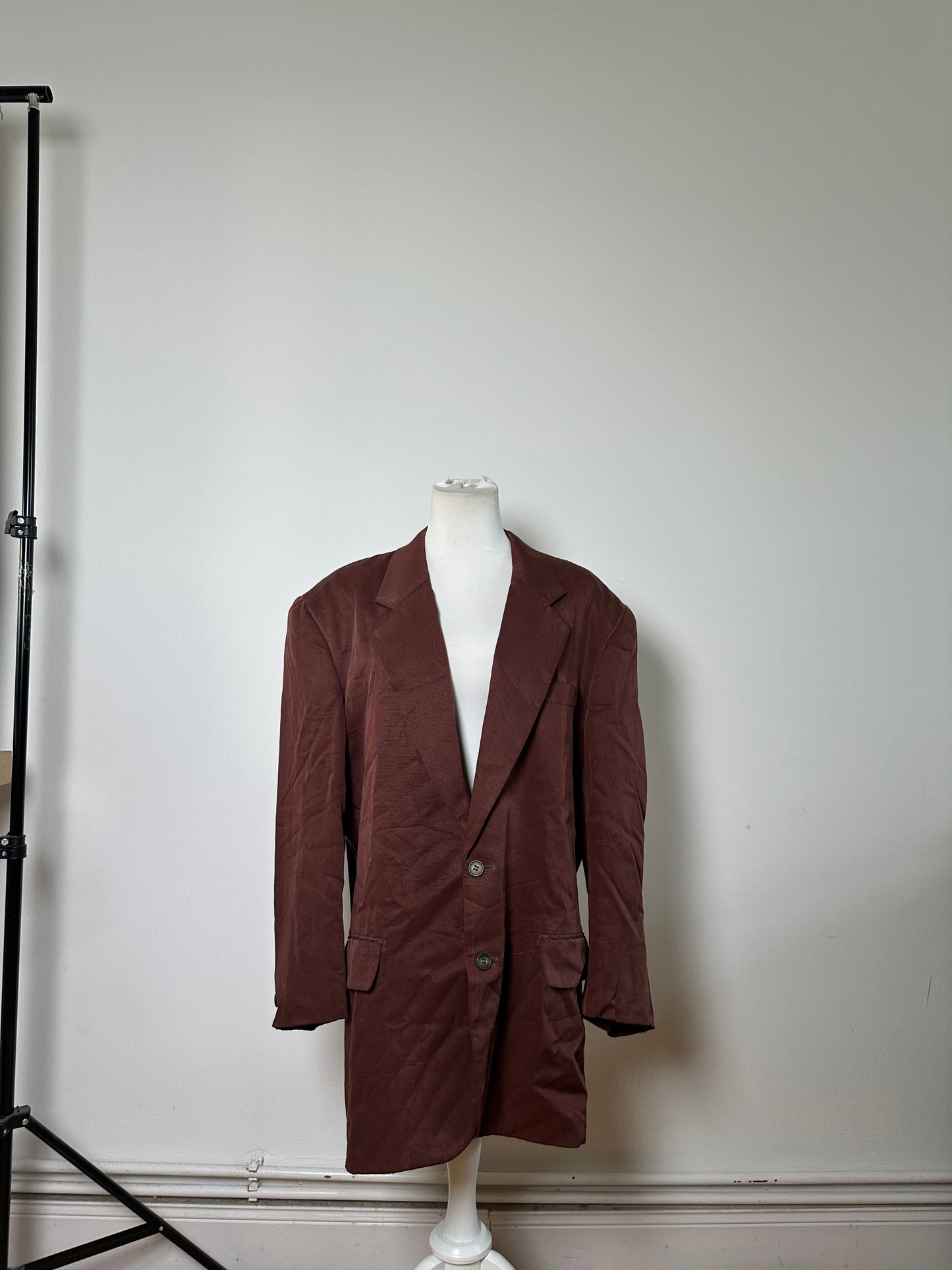 Vintage Dior Men's Blazer Burgundy Silver Buttons M
