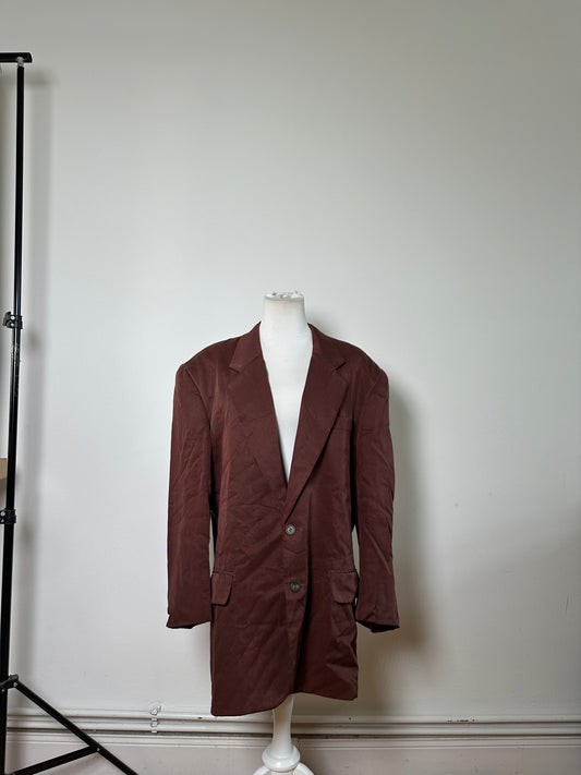 Vintage Dior Men's Blazer Burgundy Silver Buttons M