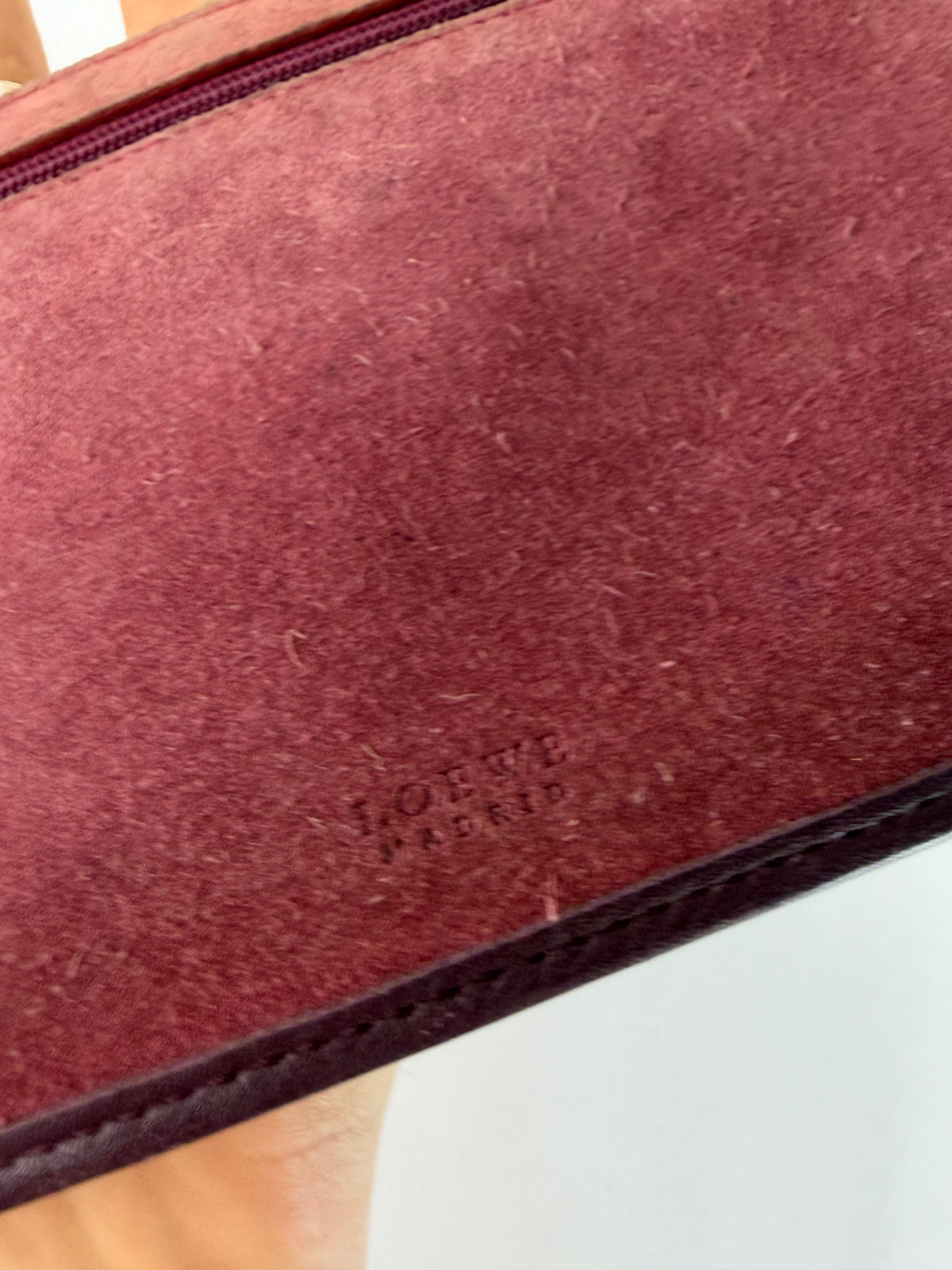 Vintage Loewe Zip-Around Wallet c. Late 1990s Burgundy Pink