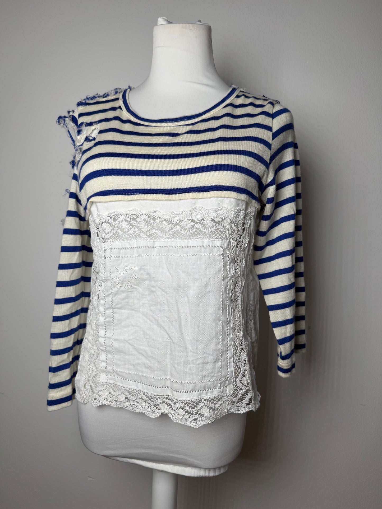 Vintage Comme Des Garcos Avantgarde Striped Top Navy White M