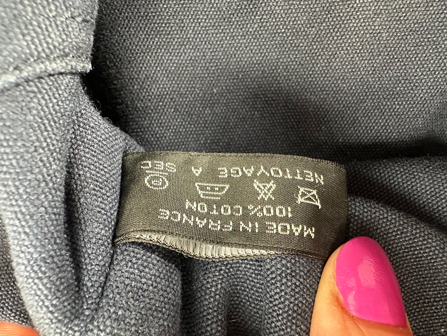 Vintage Hermes Canvas Tote Bag Navy