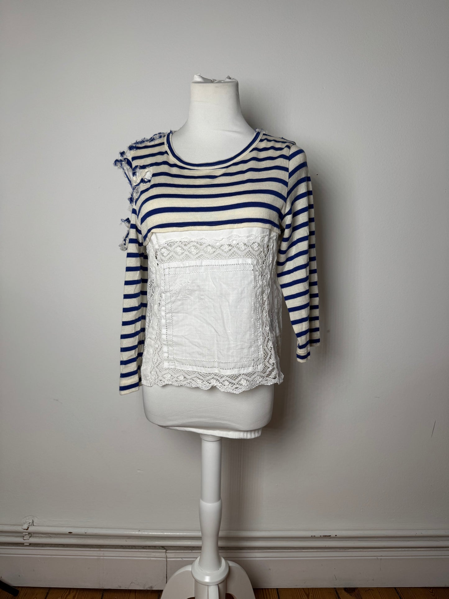 Vintage Comme Des Garcos Avantgarde Striped Top Navy White M