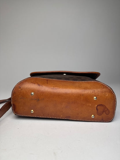 Vintage Celine Paris Triomphe Monogram Shoulder / Crossbody Bag Brown