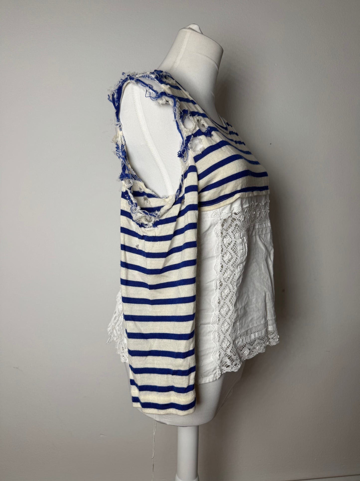 Vintage Comme Des Garcos Avantgarde Striped Top Navy White M