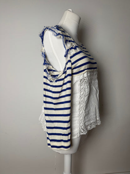 Vintage Comme Des Garcos Avantgarde Striped Top Navy White M