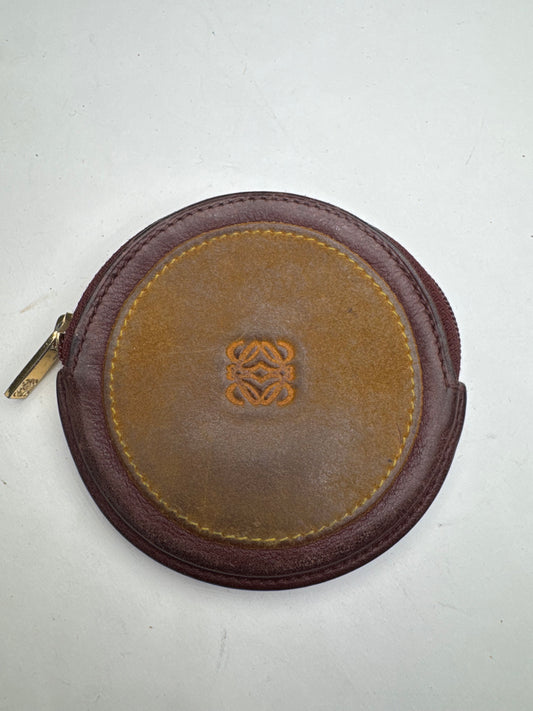 Vintage Loewe Madrid Anagram Logo Leather Purse Brown