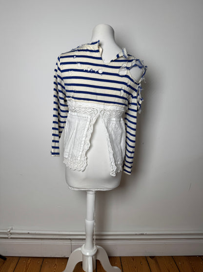 Vintage Comme Des Garcos Avantgarde Striped Top Navy White M