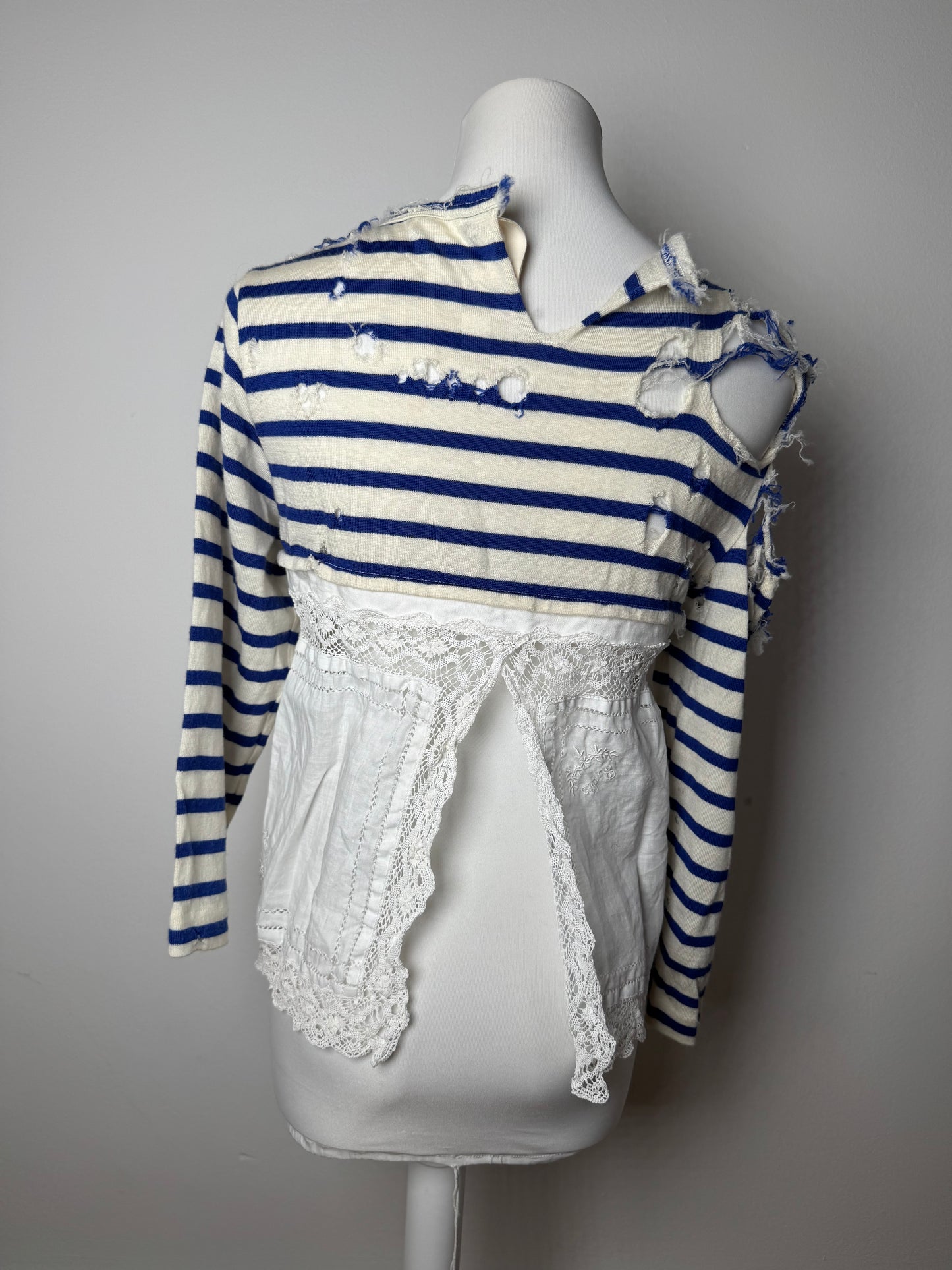 Vintage Comme Des Garcos Avantgarde Striped Top Navy White M