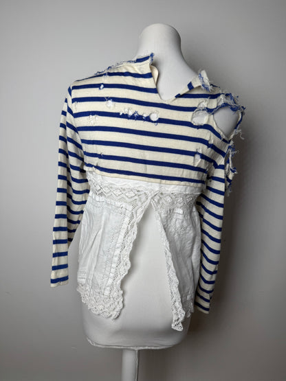 Vintage Comme Des Garcos Avantgarde Striped Top Navy White M