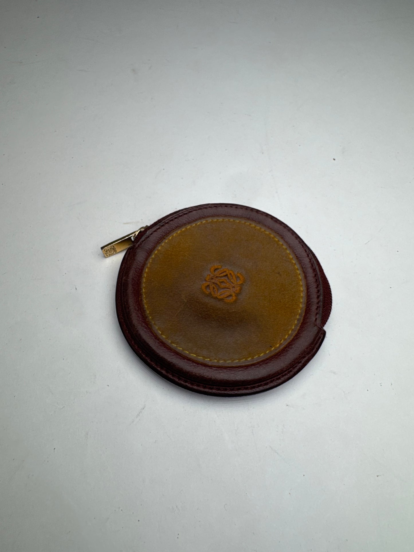 Vintage Loewe Madrid Anagram Logo Leather Purse Brown