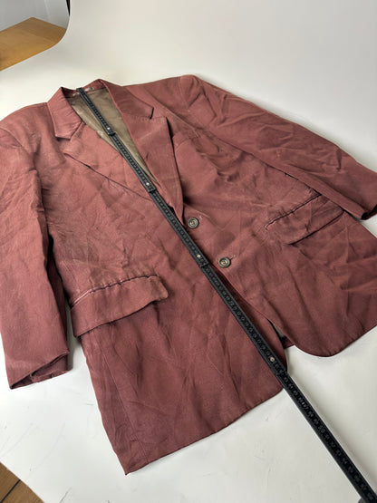 Vintage Dior Men's Blazer Burgundy Silver Buttons M