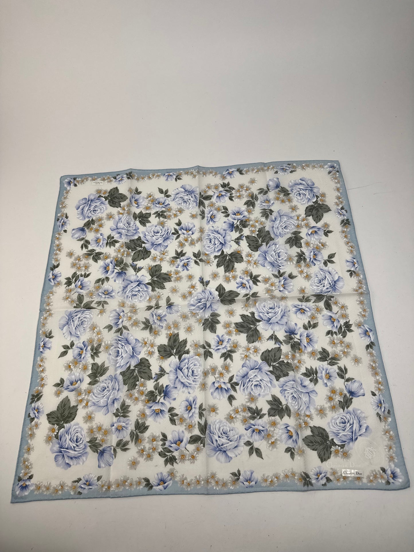 Vintage Dior Scarf Blue White