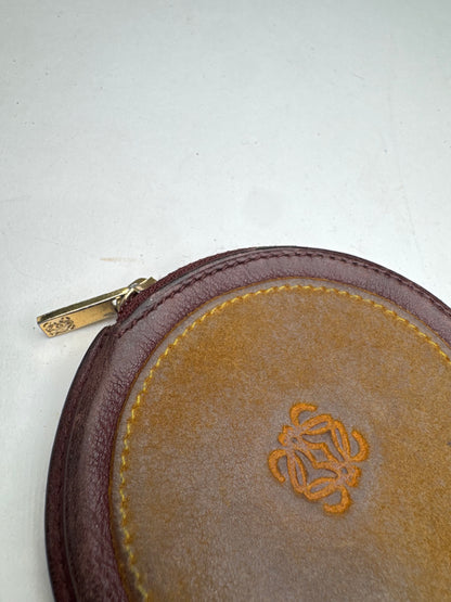 Vintage Loewe Madrid Anagram Logo Leather Purse Brown