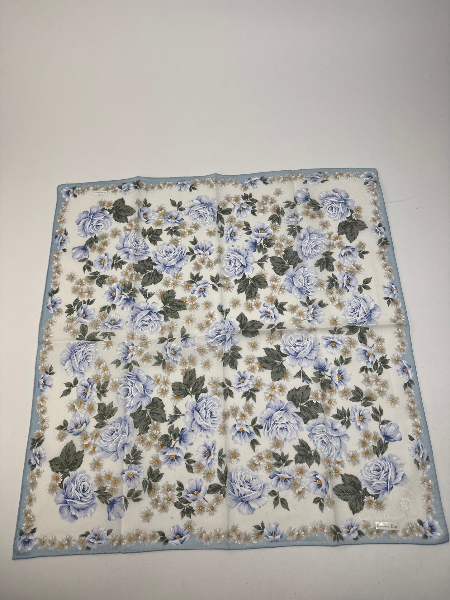 Vintage Dior Scarf Blue White
